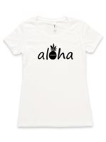 [Exclusive] Honi Pua Aloha Pineapple black Ladies Hawaiian Crew-neck T-Shirt