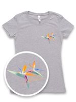 [Floral Collection] Honi Pua Bird of Paradise Ladies Hawaiian Crew-neck T-Shirt