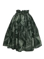 Anuenue (Pau) Turtle & Areca Palm Sage Poly Cotton Single Pau Skirt / 3 Bands
